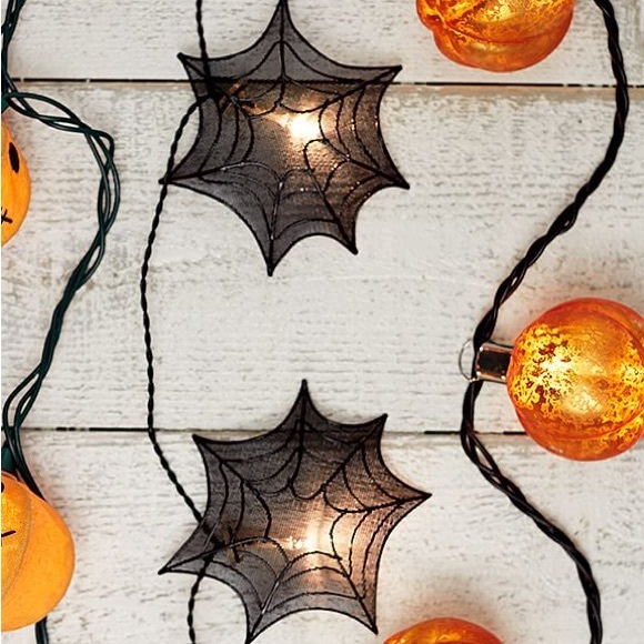 Pottery Barn Spooky and Illuminating Light Up Metal Spider Web String Lights🕸🕷 - Picture 15 of 16